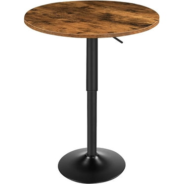 Bar Table, Height-Adjustable Round Pub Table 27-35.4 Inches with Sturdy Base, Modern Style, Easy to Assemble, Suitable for Small Space, Rustic Brown BF58BT01G1