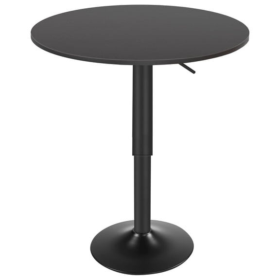 Bar Table, Height-Adjustable Round Pub Table 27-35.4 Inches with Sturdy Base, Modern Style, Easy to Assemble, Suitable for Small Space, Rustic and Black