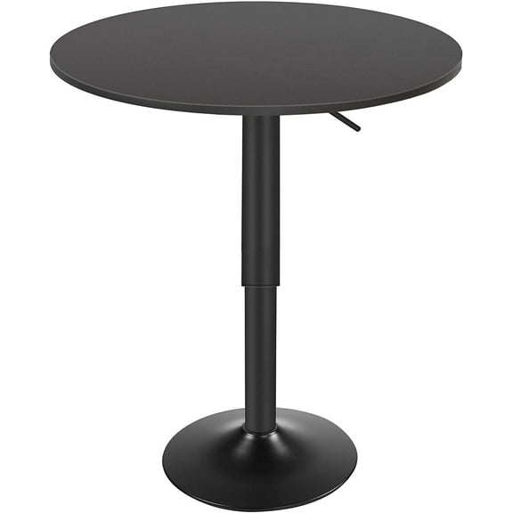 Bar Table, Height-Adjustable Round Pub Table 27-35.4 Inches with Sturdy Base, Modern Style, Easy to Assemble, Suitable for Small Space, Rustic