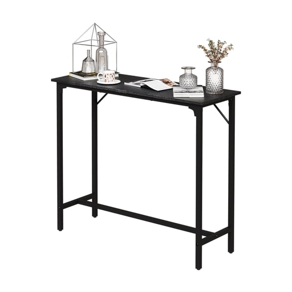 Bar Table High-Density MDF Top Heavy-Duty Iron Frame Pub Table with Adjustable Anti-Wobble Feet, Waterproof Scratch-Resistant for Home Bar Kitchen Dining Living Room