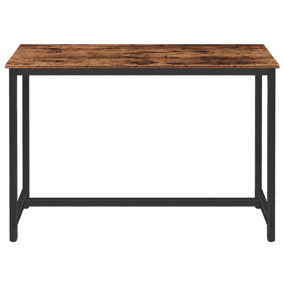 Bar Table, Rectangular Pub Table, 47.2" Counter Height Bar Table, Industrial Bar Height Table, Dining Table for Kitchen, Living Room, Easy to Assemble, Rustic Brown