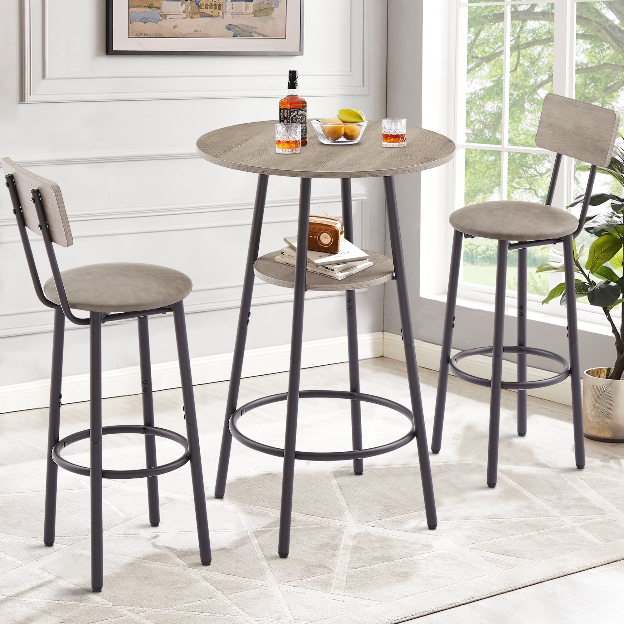 Bar Table Set for 2, Sesslife Round Wood Dining Cambodia Ubuy