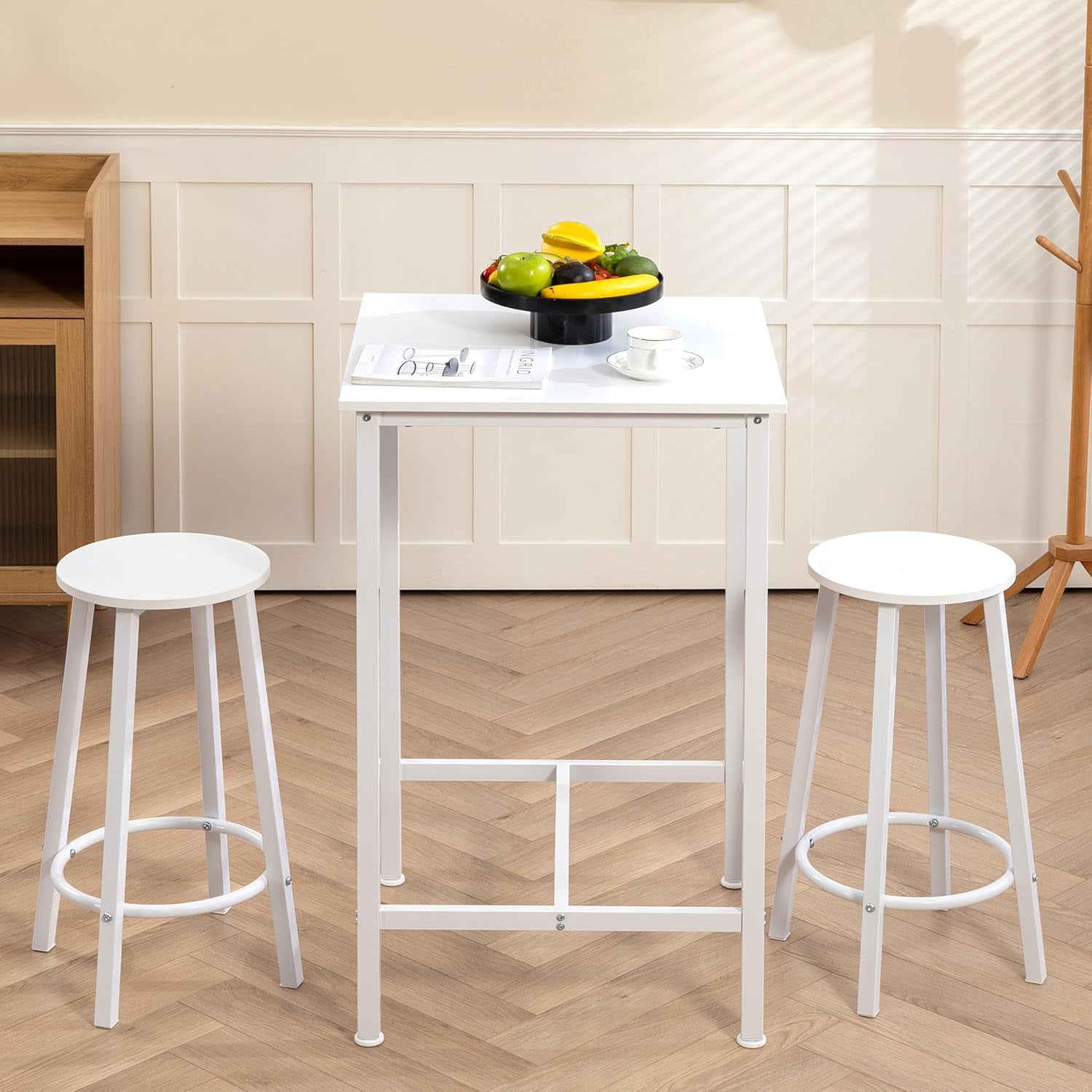 Bar Table Set, 23.6" Pub Table High Top Table, Square Bar Height Table ...
