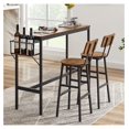 Bar Table Set, 3 Piece Dining Table Set, Rectangle Kitchen Table Set