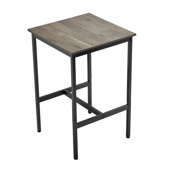 Bar Table Set, Metal Frame High Top Pub Table, 24x24x36 in, Kitchen Dining, Coffee Counter, Rustic Brown & Black, Easy Assembly, for Home & Cafe