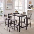 thumbnail image 1 of Bar Table Set with 4 Bar stools PU Soft seat with backrest, Grey, 47.24'' L x 23.62'' W x 35.43'' H, 1 of 1