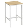 thumbnail image 1 of Bar Table, Small Kitchen Dining Table, High Top Pub Table, Height Cocktail Table for Living Room Party, Sturdy Metal Frame, 23.6 x 23.6 x 36.2 Inches for Narrow Spaces, Oak Beige and White, 1 of 8