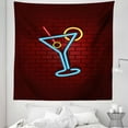 thumbnail image 1 of Bar Tapestry, Cocktail Glass on a Brick Wall Pub Urban Night out Nightclub, Fabric Wall Hanging Decor for Bedroom Living Room Dorm, 5 Sizes, Burgundy Azure Blue, by Ambesonne, 1 of 1