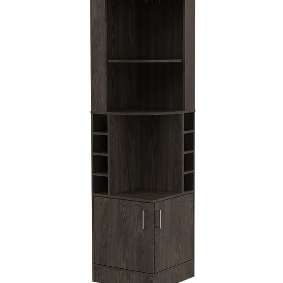 Bar cabinet with dark walnut and 8 - bottle capacity / Functionality and beauty in one