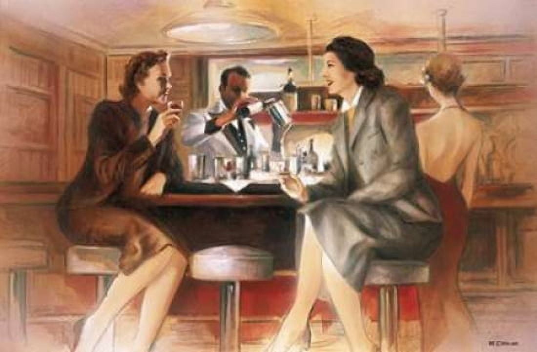 Bar conversations V Canvas Art - E Denis (12 x 18)