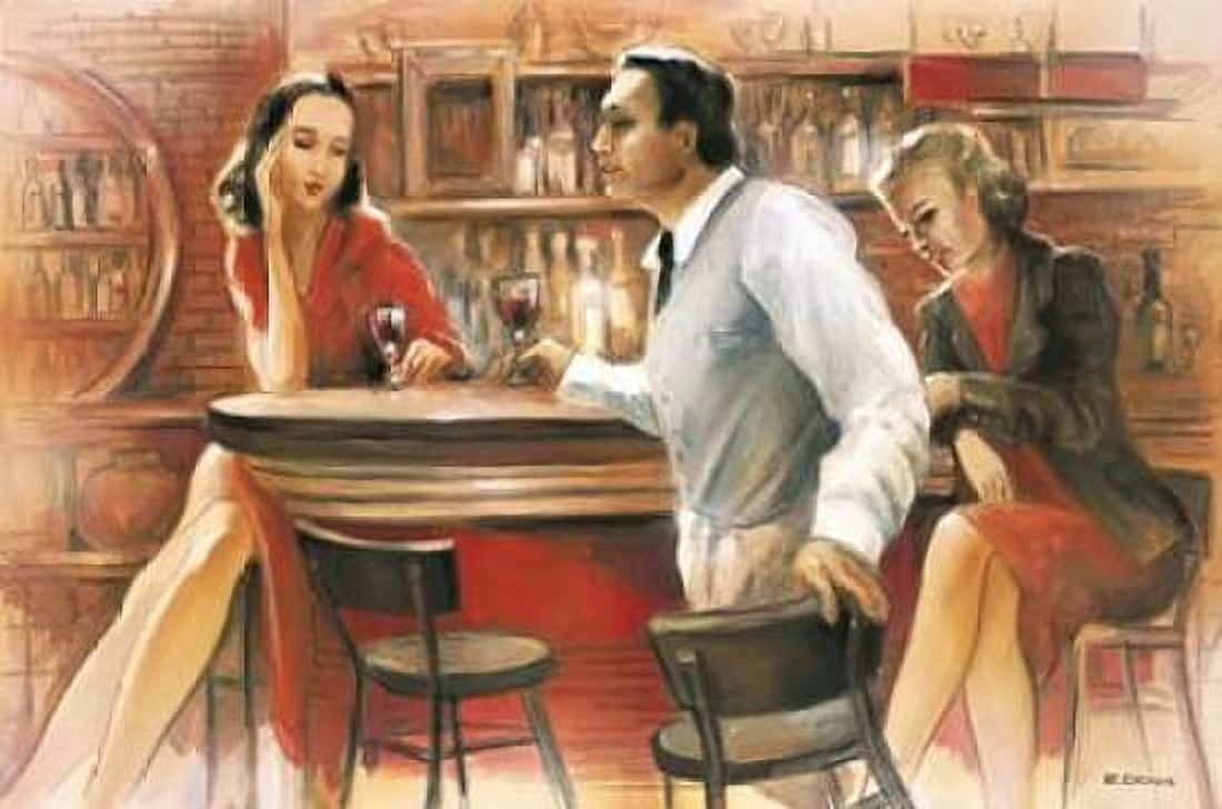 Bar conversations VI Canvas Art - E Denis (24 x 36)