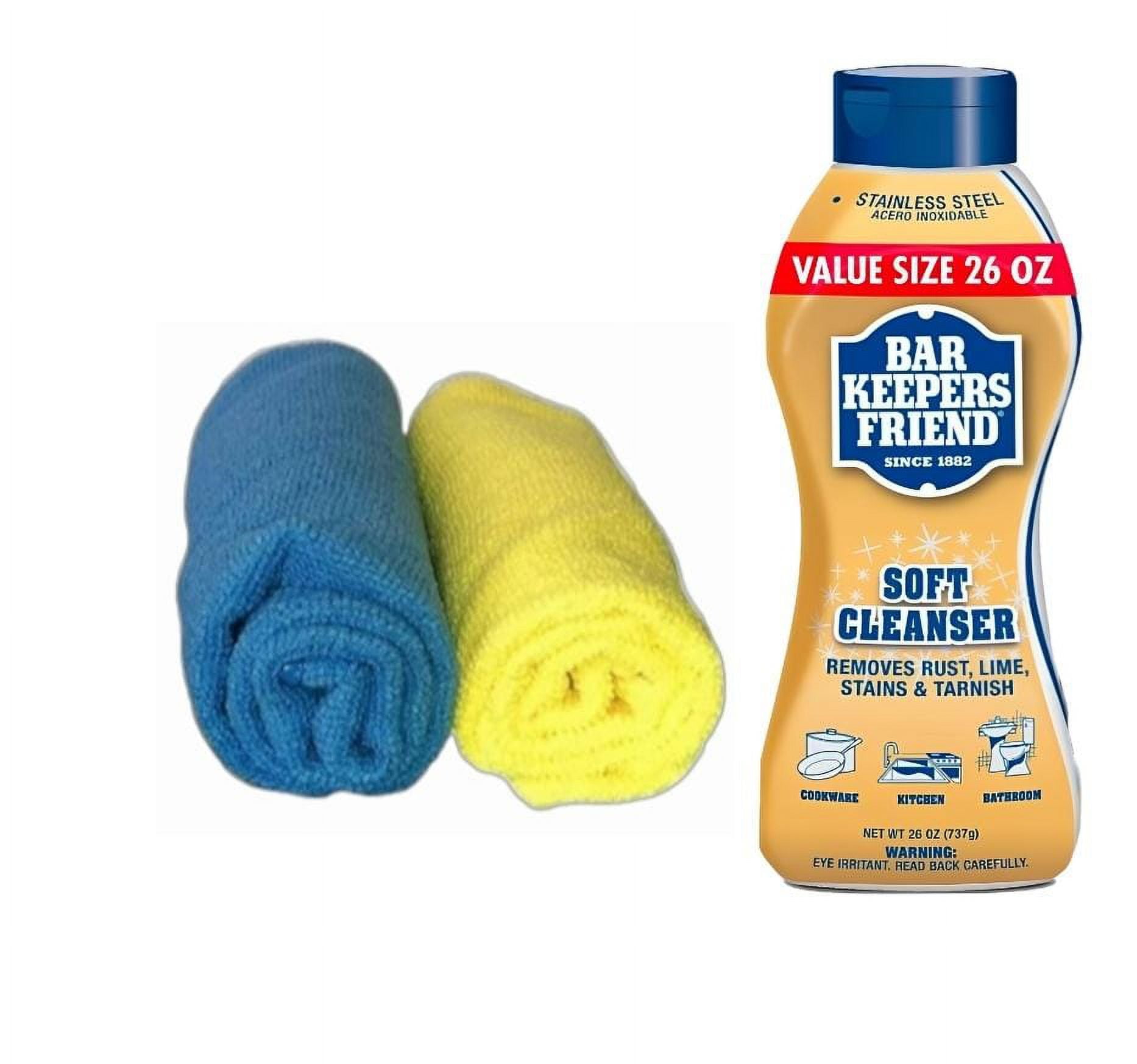 Bar keepers Friends 26oz Soft Cleaner Bundled with Premium Microfiber