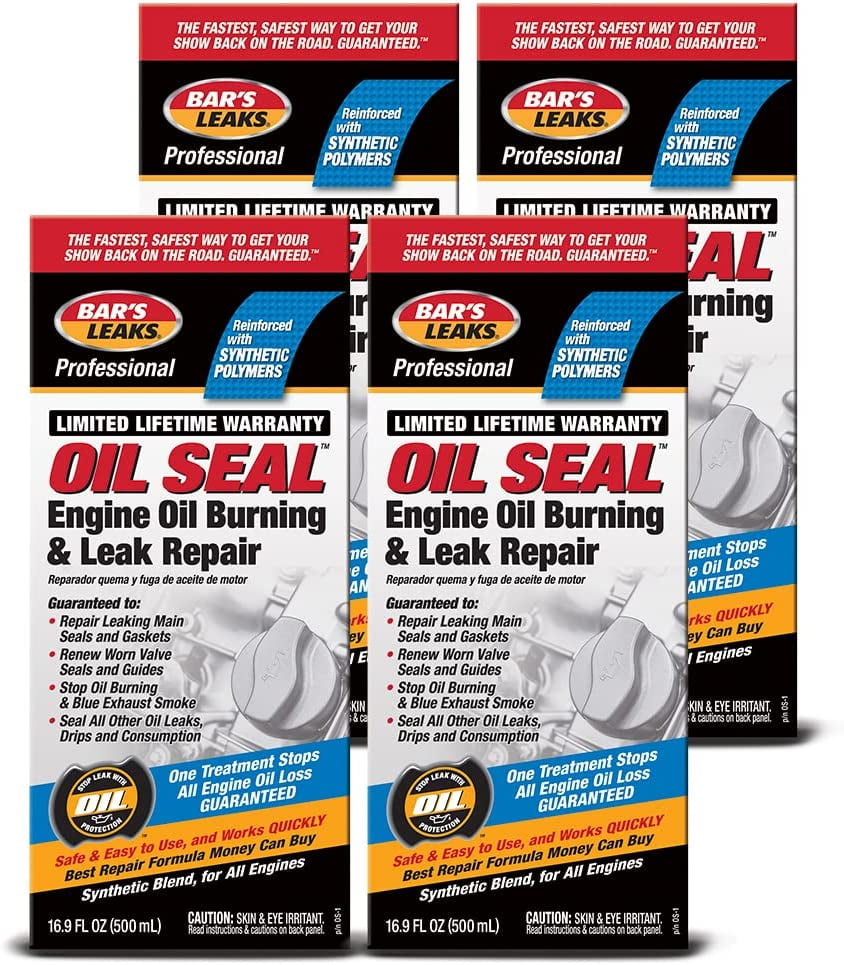 Bar's Leaks Oil Seal Engine Oil Burning and Leak Repair, (Pack of 4