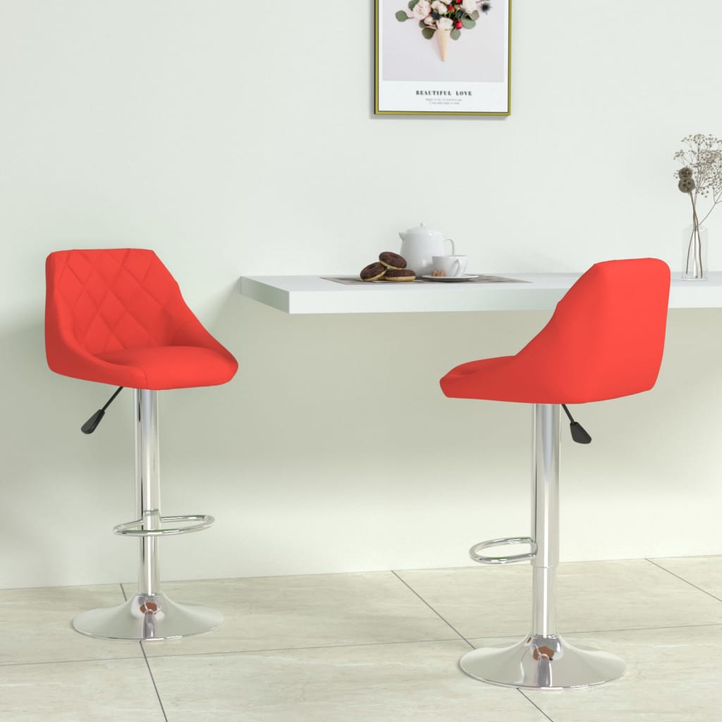 Bar stools 2 pcs Red faux leather
