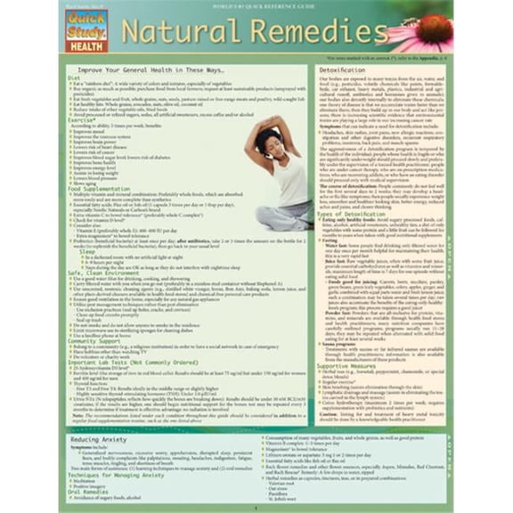 BarCharts 9781423216520 Natural Remedies Quickstudy Easel