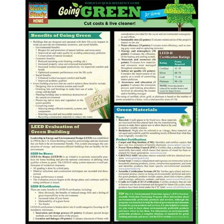 BarCharts 9781423218197 Going Green At Home Quickstudy Easel