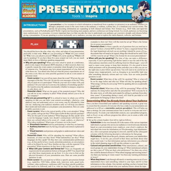 BarCharts 9781423218227 Presentations Quickstudy Easel