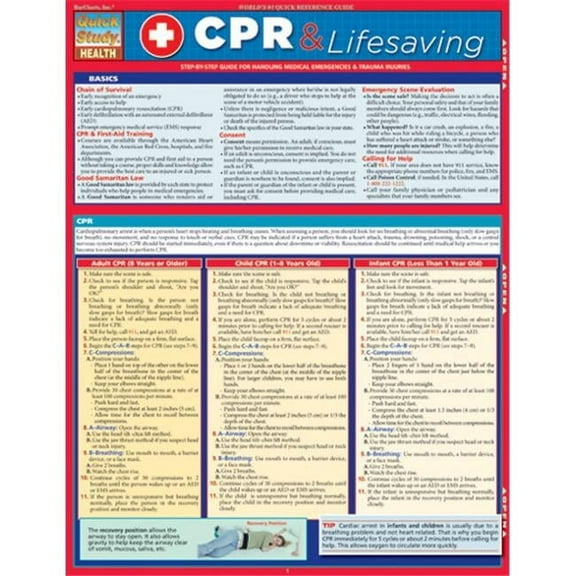 BarCharts 9781423218616 CPR & Lifesaving Quickstudy Easel