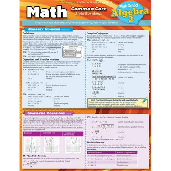 BarCharts 9781423222958 Math Common Core Algebra 2