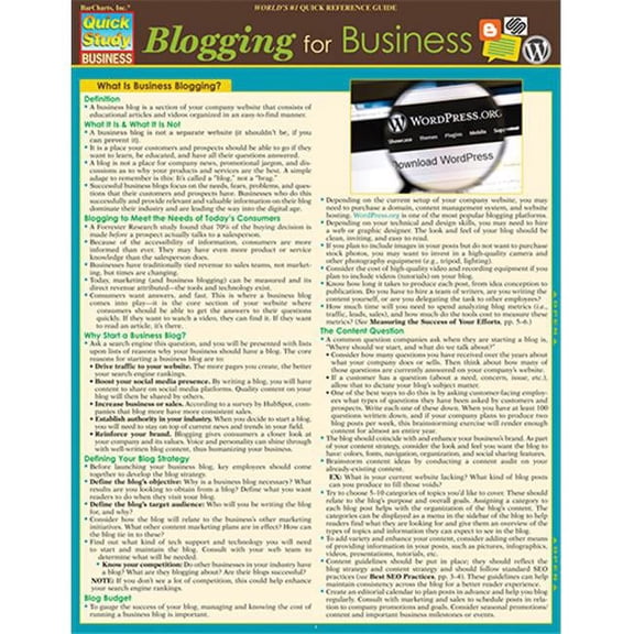 BarCharts Blogging For Business Quickstudy Easel