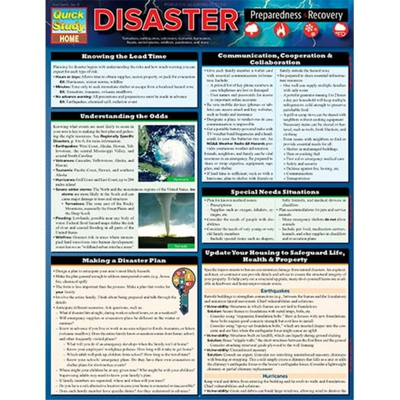 BarCharts Disaster Preparedness & Recovery Quickstudy Easel