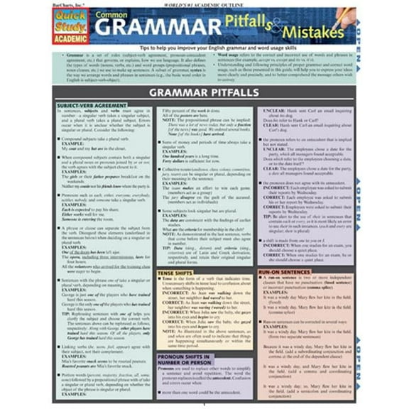 BarCharts- Inc. Common Grammar Pitfalls & Mistakes
