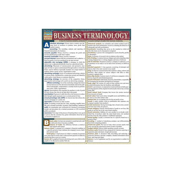 BarCharts Inc. QuickStudy Business & Investment Terminology Reference Set (9781423231431)