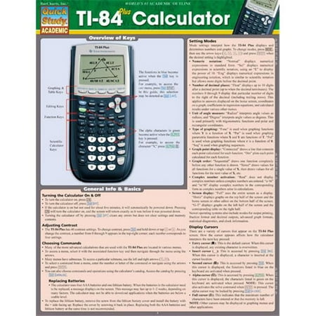 BarCharts TI-84 Plus Calculator Quickstudy Easel, Multicolor