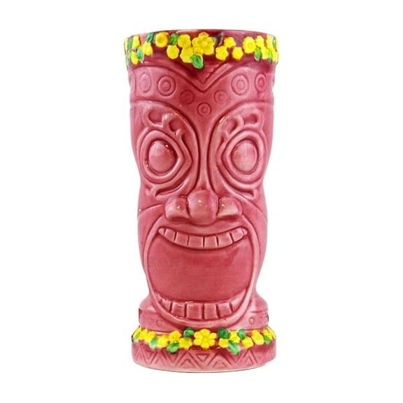 BarConic Tiki Drinkware, Pink Flower Goddess, 12 Ounces