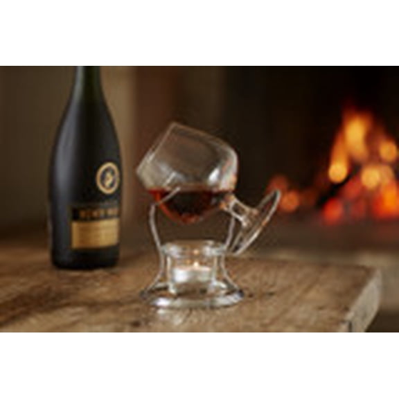 BarCraft Brandy Glass and Warmer Gift Set, 350ml Glass, Tea Light Holder and Metal Stand, 3-Piece Set