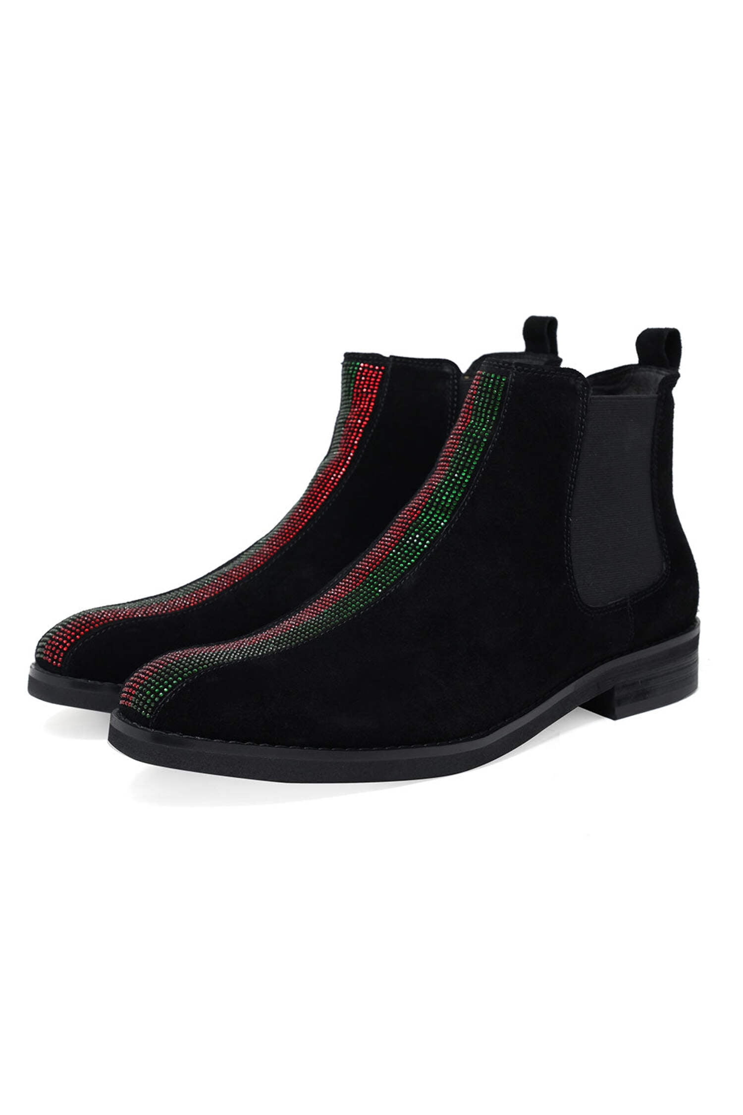 Red velvet chelsea boots sale