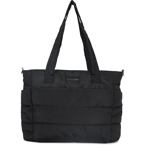 Barabum Tote Bag for Women with Long Strap, Lightweight Puffy Tote Bag with Compartments Quilted Shoulder Bag Handbag