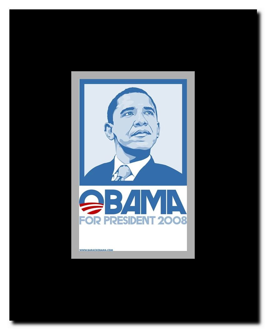 Barack Obama - (Blue) Campaign Poster Framed Movie Poster