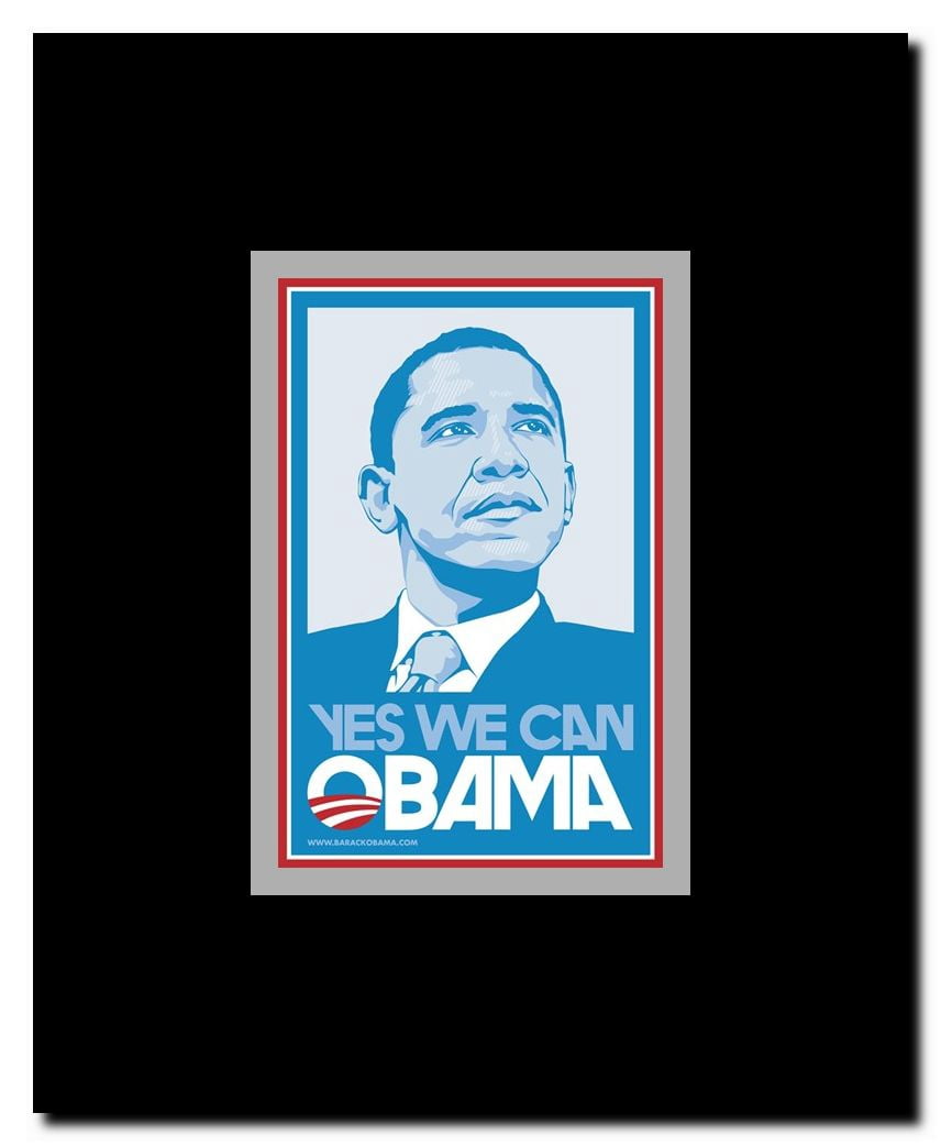 Barack Obama (Blue Yes We Can) Campaign Poster Framed Movie Poster
