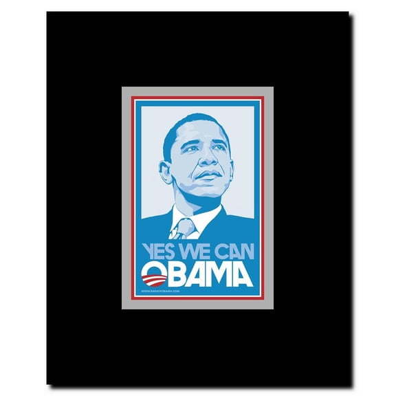 Barack Obama (Blue Yes We Can) Campaign Poster Framed Movie Poster