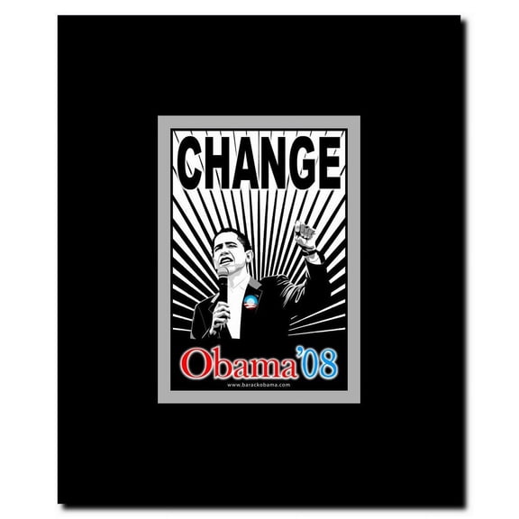 Barack Obama - (Change Red and Blue) Campaign Poster Framed Movie Poster