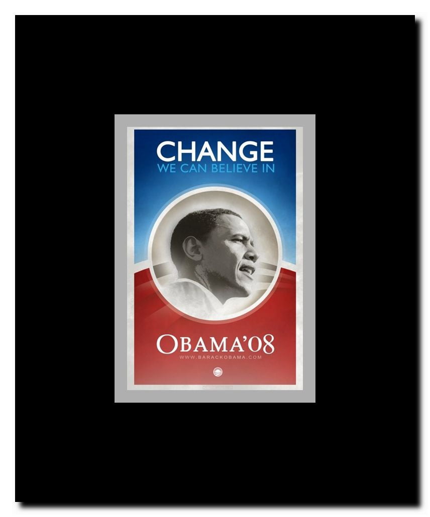 Barack Obama - Change We Can Believe In Framed Movie Poster