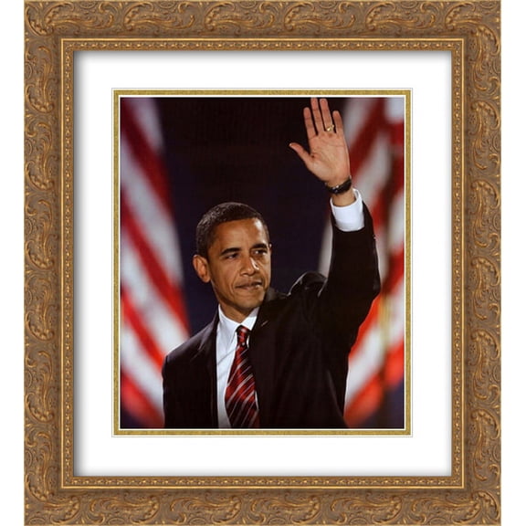 Barack Obama: Destiny 2x Matted 20x24 Gold Ornate Framed Art Print