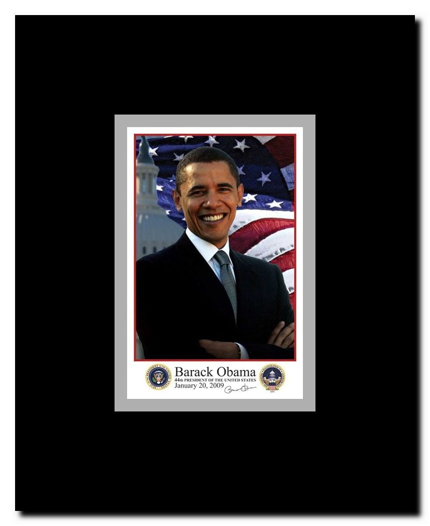 Barack Obama - Inauguration 2009 With Presidential Seals Framed Movie Poster