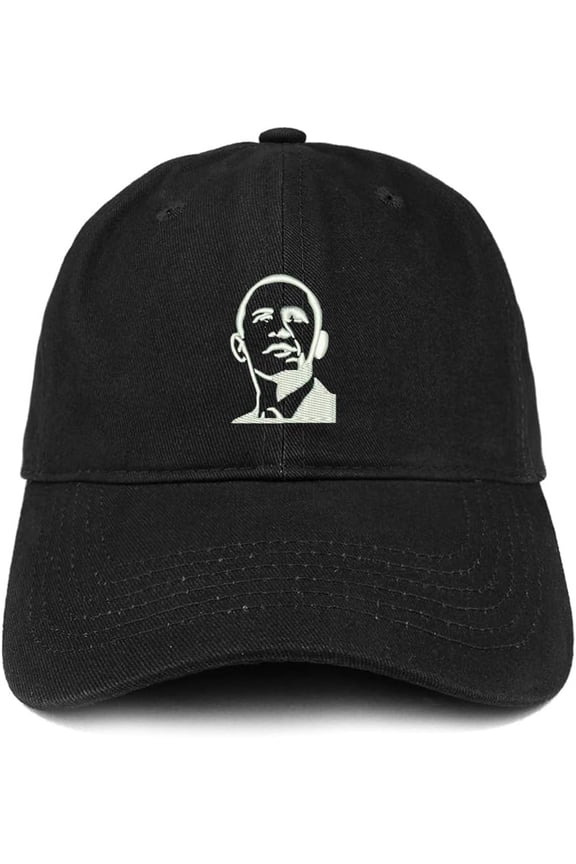 Barack Obama Portrait Embroidered Brushed Cotton Cap Unisex