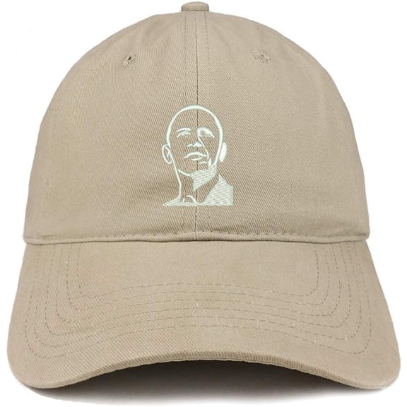 Barack Obama Portrait Embroidered Brushed Cotton Cap Unisex