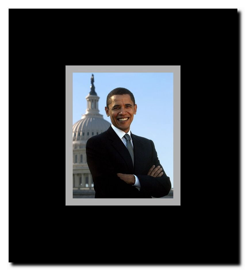 Barack Obama - Portrait (Style B) Framed Movie Poster