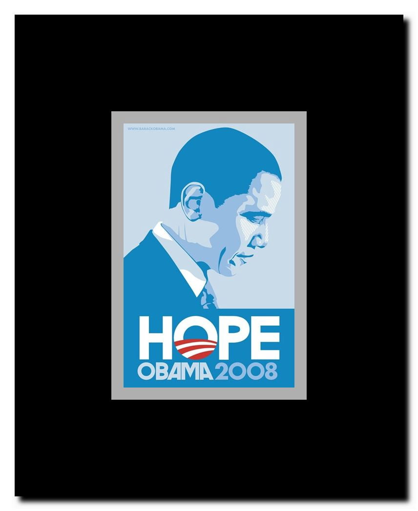 Barack Obama - (Profile Blue) Campaign Poster Framed Movie Poster
