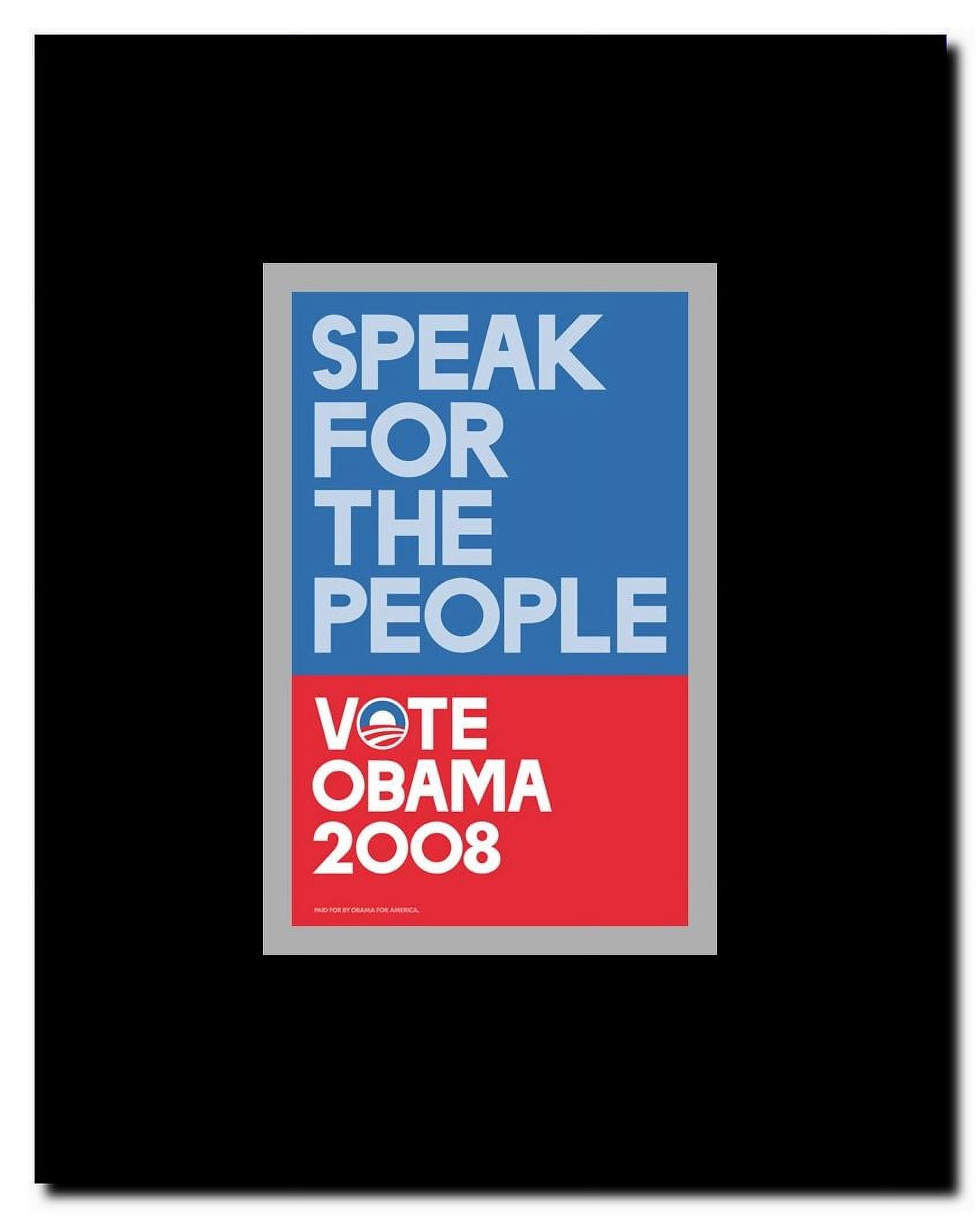 Barack Obama - (Speak for People-blue) Campaign Poster Framed Movie Poster