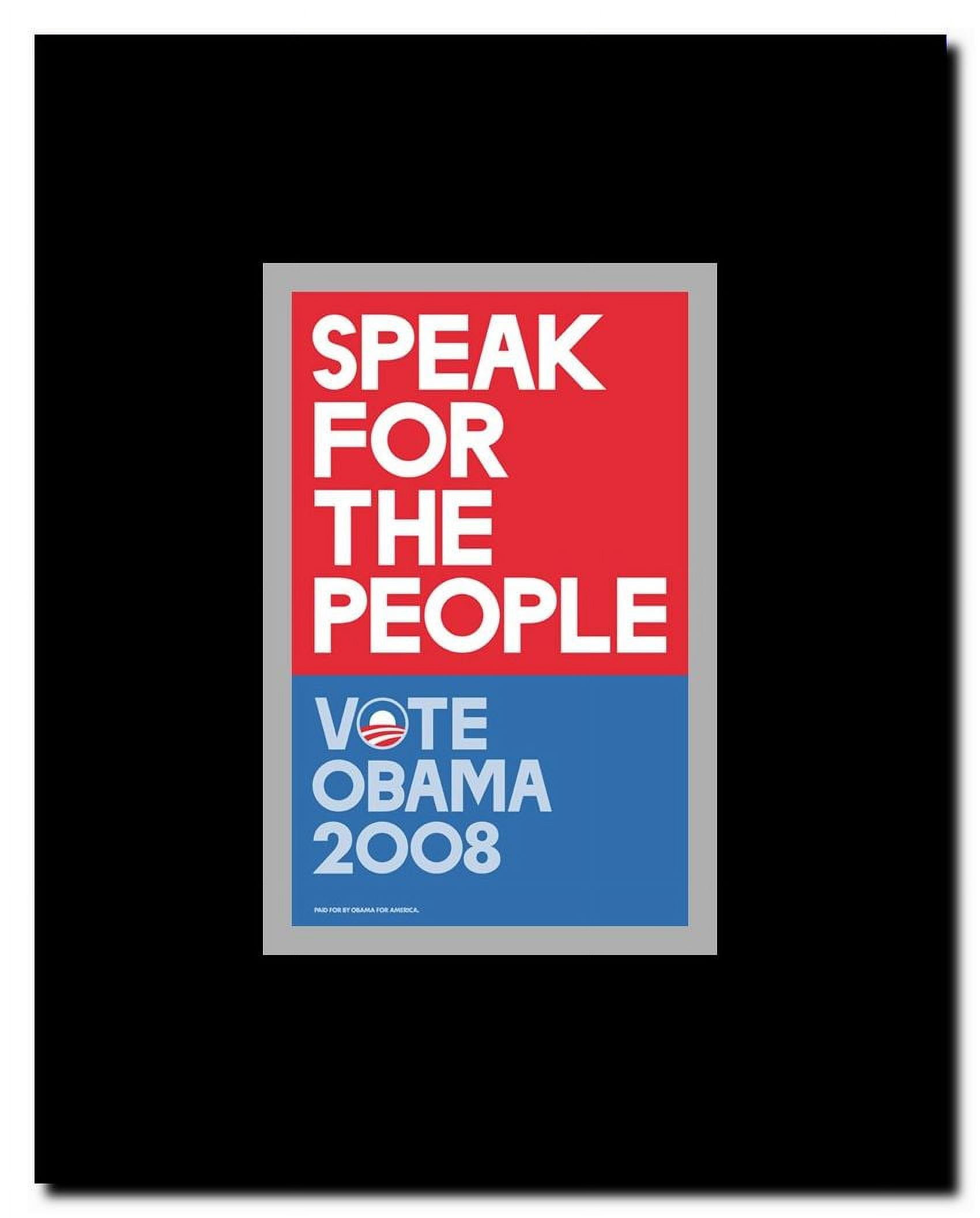 Barack Obama - (Speak for People-red) Campaign Poster Framed Movie Poster