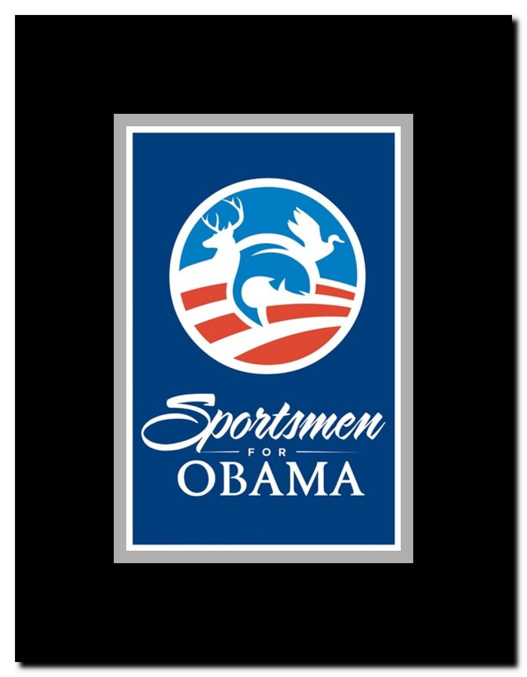 Barack Obama - (Sportsmen for Obama) Campaign Poster Framed Movie Poster
