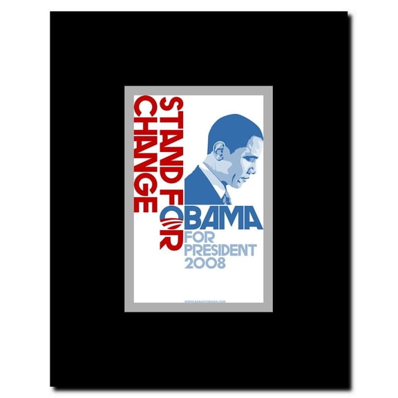 Barack Obama - (Stand for Change) Campaign Poster Framed Movie Poster