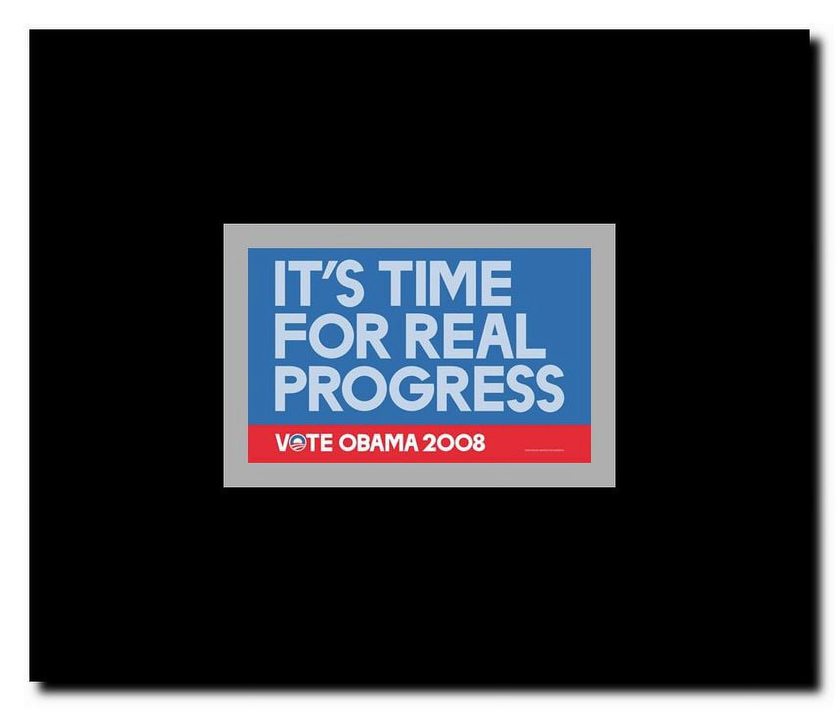 Barack Obama - (Time for Real Progress) Campaign Poster Framed Movie Poster