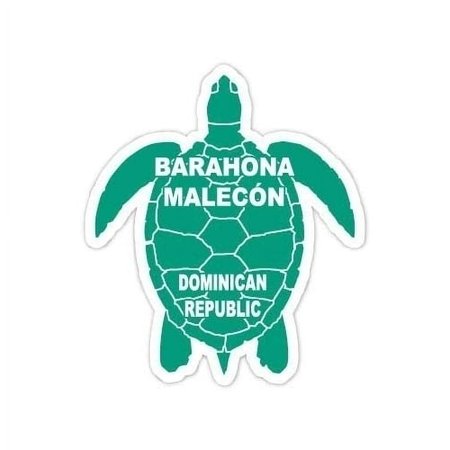 Barahona Malecón Dominican Republic 4 Inch Green Turtle Shape Decal Sticker