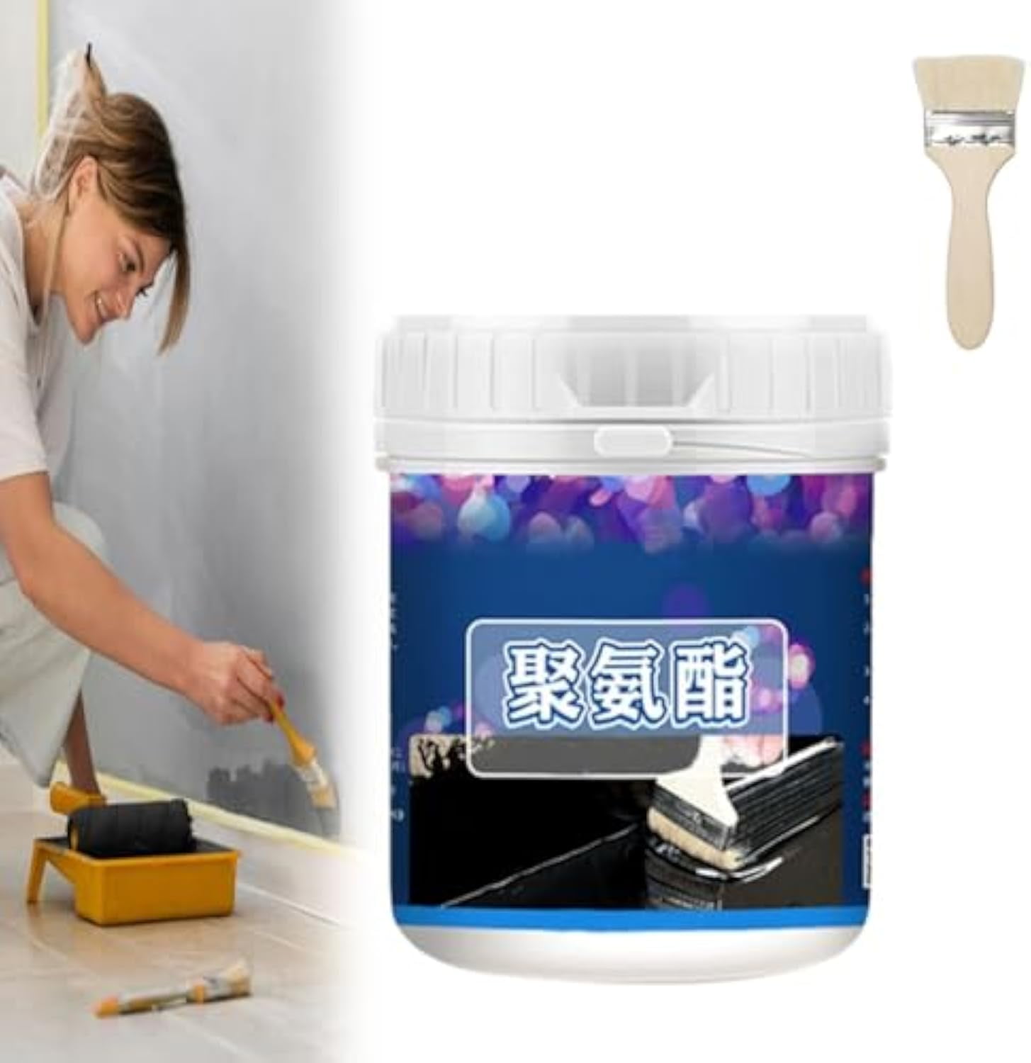 Barak3 Waterproof Multi-Purpose Polyurethane Coating,Polyurethane Waterproofing & Leakage Repairing Eco-Friendly Coating, for Concrete, Wood, Outdoor, Roof, Walls, Garden (Black)